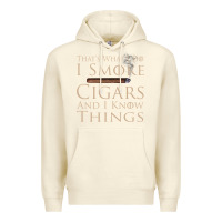 Sandshell That's What I Do I Smoke Cigars And I Know Things Premium Hoodie - longCreatives