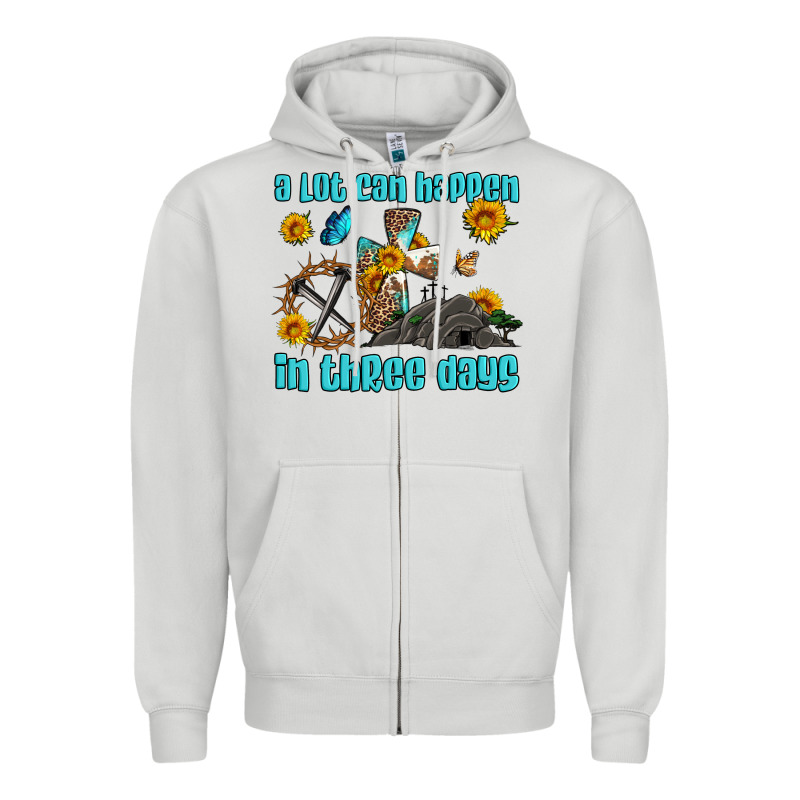 Easter A Lot Can Happen In Three Days Western Sunflowers Zipper Hoodie by Artiststas | Teevron