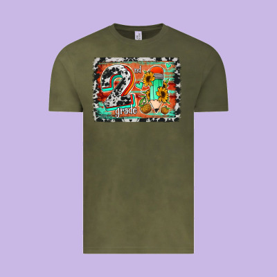 Western Back To School 2nd Grade 2 Vintage Tee Designed By Jasminsmagicworld