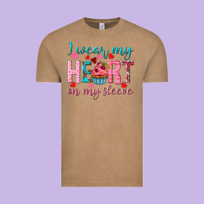 I Wear My Heart On My Sleeve Valentine's Day Vintage Tee Designed By Howdyjamesfarm