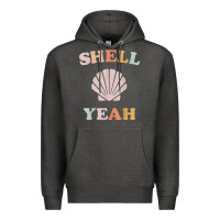 Charcoal Heather vintage retro shell yeah beach tropical vacation gifts t shirt Premium Hoodie - longCreatives