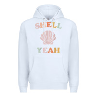 White vintage retro shell yeah beach tropical vacation gifts t shirt Premium Hoodie - longCreatives