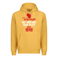 Mustard Wisconsin Out Drinking Your State Since 1848 Premium Hoodie - longCreatives