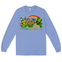 Colony Blue Peace love St. Patrick's Day Long Sleeve Tee - OliviaCreatesArt