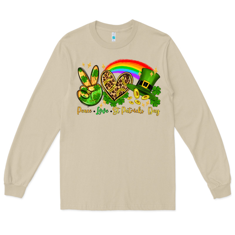 Peace Love St. Patrick's Day Long Sleeve Tee by OliviaCreatesArt | Teevron