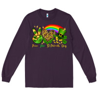 Plum Peace love St. Patrick's Day Long Sleeve Tee - OliviaCreatesArt