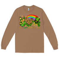 Toasted Coconut Peace love St. Patrick's Day Long Sleeve Tee - OliviaCreatesArt