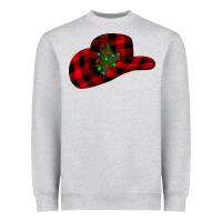Heather Grey cowboy christmas Heavyweight Sweatshirt - CowhideDigitalArt