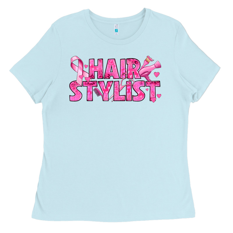 Breast Cancer Hair Stylist Ladies Tee by texasbilliewilder | Teevron