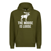 Army Green The Moose Is Loose Alaska Moose Premium Hoodie - longCreatives