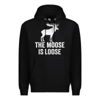 Black The Moose Is Loose Alaska Moose Premium Hoodie - longCreatives