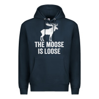 Navy The Moose Is Loose Alaska Moose Premium Hoodie - longCreatives