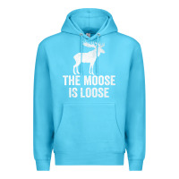 Ocean Blue The Moose Is Loose Alaska Moose Premium Hoodie - longCreatives