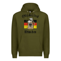 Army Green Oktoberfest München German Flag Beer Stein Premium Hoodie - longCreatives