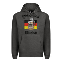 Charcoal Heather Oktoberfest München German Flag Beer Stein Premium Hoodie - longCreatives