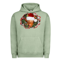 Pigment Oil Green christmas heifer Urban Hoodie - AdoDesignShop