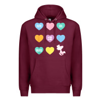 Burgundy peanuts valentine candy heart Premium Hoodie - longCreatives