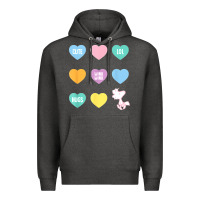 Charcoal Heather peanuts valentine candy heart Premium Hoodie - longCreatives