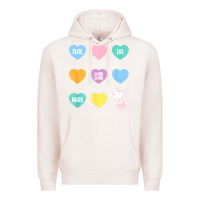 Pale Pink peanuts valentine candy heart Premium Hoodie - longCreatives