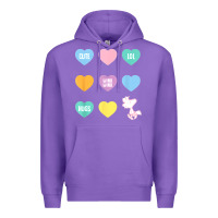 Purple peanuts valentine candy heart Premium Hoodie - longCreatives