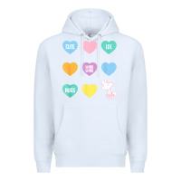 White peanuts valentine candy heart Premium Hoodie - longCreatives