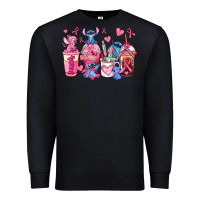 Black breast cancer stitch coffee cups Premium Sweatshirt - AdoDesignShop