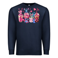 Navy breast cancer stitch coffee cups Premium Sweatshirt - AdoDesignShop