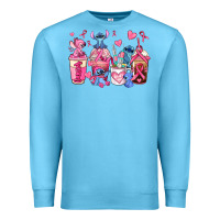 Ocean Blue breast cancer stitch coffee cups Premium Sweatshirt - AdoDesignShop