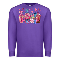 Purple breast cancer stitch coffee cups Premium Sweatshirt - AdoDesignShop