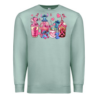 Seafoam breast cancer stitch coffee cups Premium Sweatshirt - AdoDesignShop