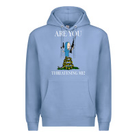 Colony Blue Are You Threatening Me Funny Cartoon Halloween Premium Hoodie - longCreatives