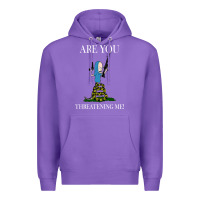 Purple Are You Threatening Me Funny Cartoon Halloween Premium Hoodie - longCreatives