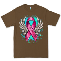 Cacao cancer ribbon with angel wings Premium Tee - NancyCooperArtShop