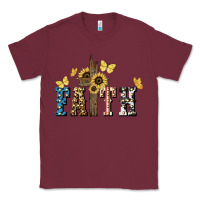 Burgundy Faith USA sunflower 4th of july Classic Tee - HowdyJamesFarm