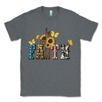 Charcoal Heather Faith USA sunflower 4th of july Classic Tee - HowdyJamesFarm
