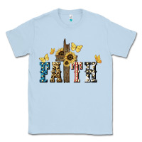Dusty Blue Faith USA sunflower 4th of july Classic Tee - HowdyJamesFarm