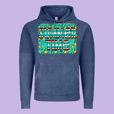 Summer Time Glitter Pineable Vintage Hoodie Designed By Cowcowdesign