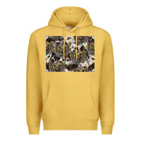 Antique Gold Longhorn Pattern Premium Hoodie - CowhideDigitalArt