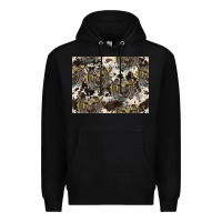 Black Longhorn Pattern Premium Hoodie - CowhideDigitalArt