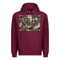 Burgundy Longhorn Pattern Premium Hoodie - CowhideDigitalArt