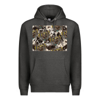 Charcoal Heather Longhorn Pattern Premium Hoodie - CowhideDigitalArt