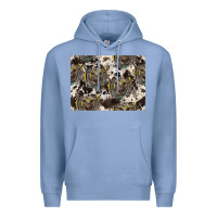 Colony Blue Longhorn Pattern Premium Hoodie - CowhideDigitalArt