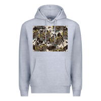 Heather Grey Longhorn Pattern Premium Hoodie - CowhideDigitalArt