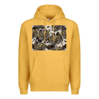 Mustard Longhorn Pattern Premium Hoodie - CowhideDigitalArt