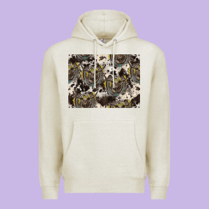 Longhorn Pattern Premium Hoodie Designed By Cowhidedigitalart