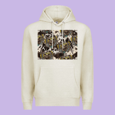 Longhorn Pattern Premium Hoodie Designed By Cowhidedigitalart