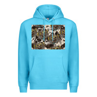 Ocean Blue Longhorn Pattern Premium Hoodie - CowhideDigitalArt