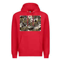 Red Longhorn Pattern Premium Hoodie - CowhideDigitalArt