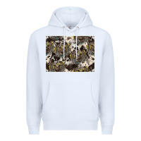 White Longhorn Pattern Premium Hoodie - CowhideDigitalArt