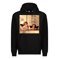 Black angels gift raphael cupid cherubs art valentine angel Premium Hoodie - longCreatives
